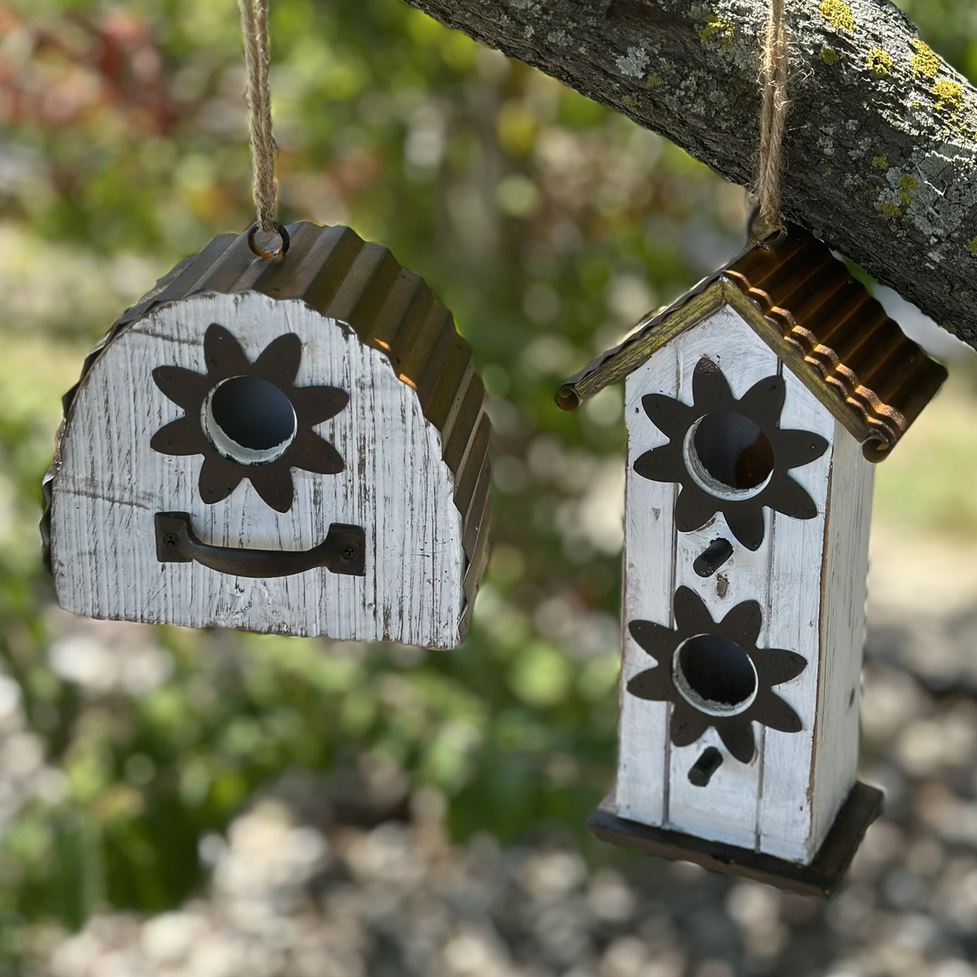 BIRDHOUSE KANSAS FLOWER TALL 5.25IN X 3.5IN X 10IN METAL/WOOD